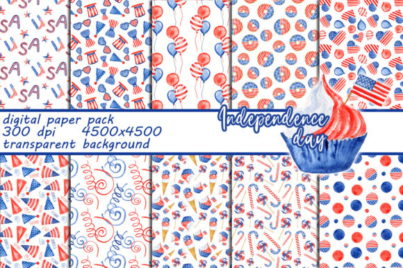4th July Digital Paper Seamless Pattern for Brand Patterns