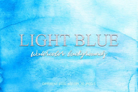 50 Light Blue Watercolor Backgrounds for Editorial Use