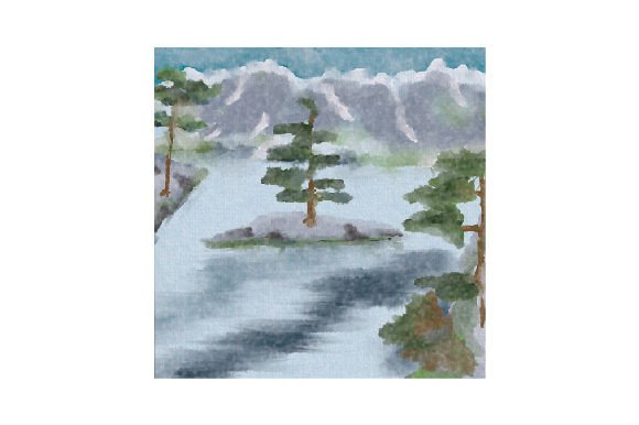 Alpine Mountain with Lake Infront: Nature Amp Branding