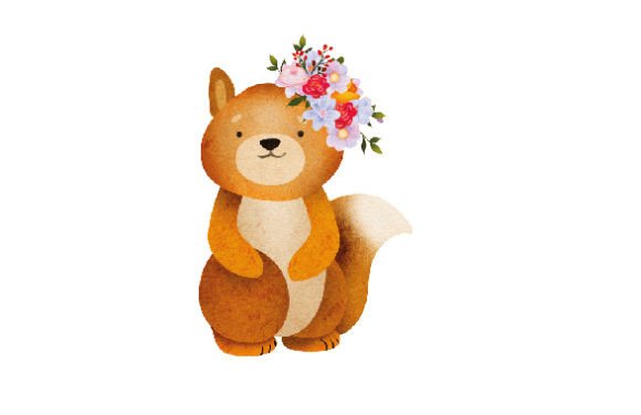 Cute Spring Foxes Watercolor for Editorial Design