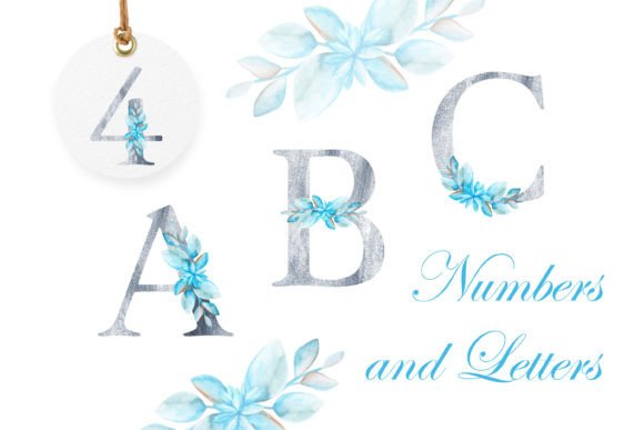 Floral Letters and Numbers Clipart for Print Templates