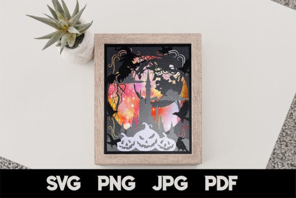 Halloween Layered Papercut SVG for Shadow Boxes
