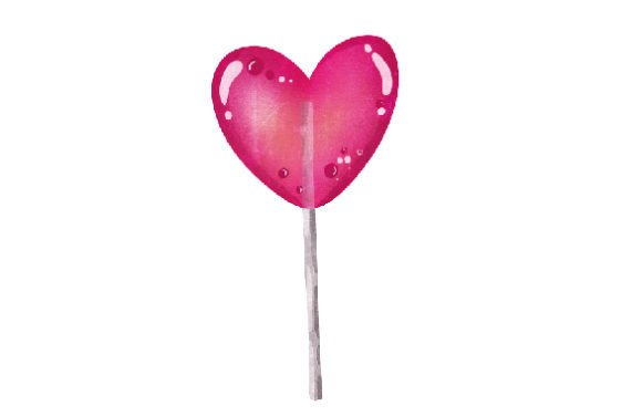 Heart Lollipop Watercolor for Valentine's Day Products