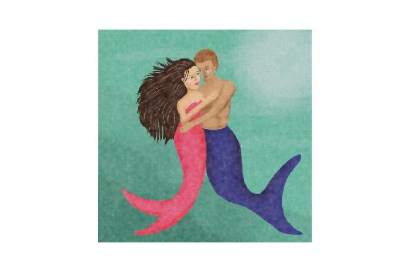 Mermen Mermaid Watercolor for Fairy Tales Branding