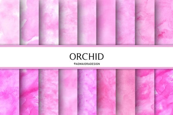 Orchid Watercolor Digital Paper for Backgrounds