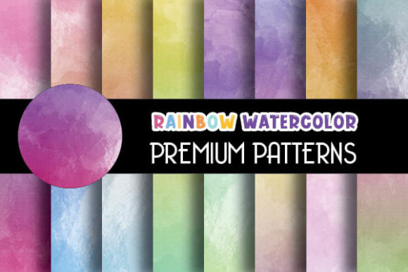 Rainbow Watercolor Pastel Gradients: Textures for Crafts