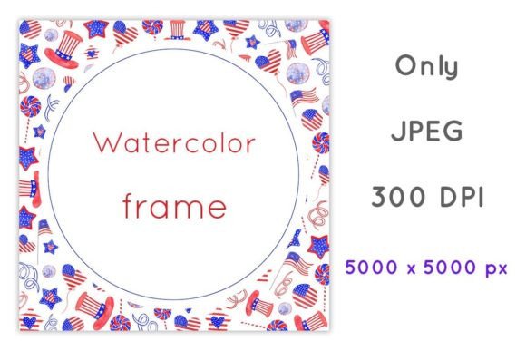 USA Watercolor Frame Backgrounds for Crafters