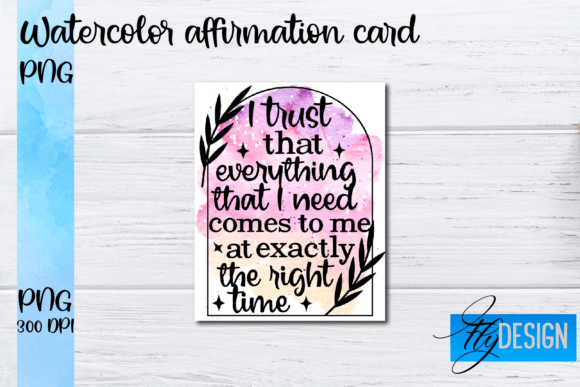 Watercolor Affirmation Cards PNG for Crafts
