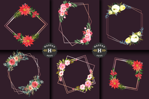 Watercolor Floral Golden Monogram Wreath Review