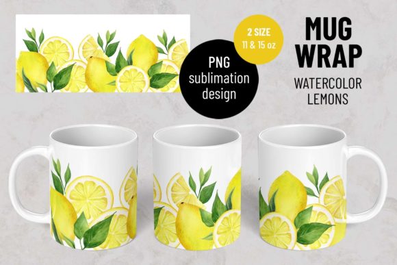 Watercolor Lemons Crafts: Sublimation Mug Wrap Review