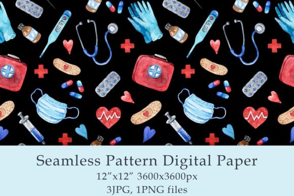 Watercolor Medical Seamless Pattern Review